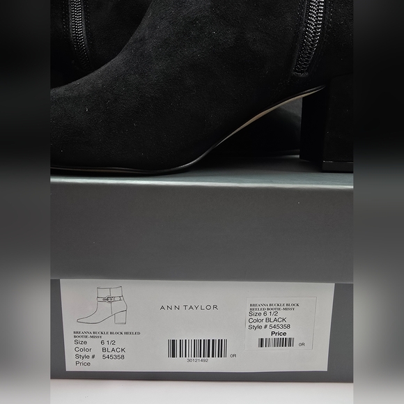 NWT. Ann Taylor Black Suede Breanna Buckle with Block Heel - Picture 7 of 7